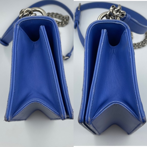 Christian Dior small Diorama flap bag in blue silver leather shoulder bag - Picture 9 of 16